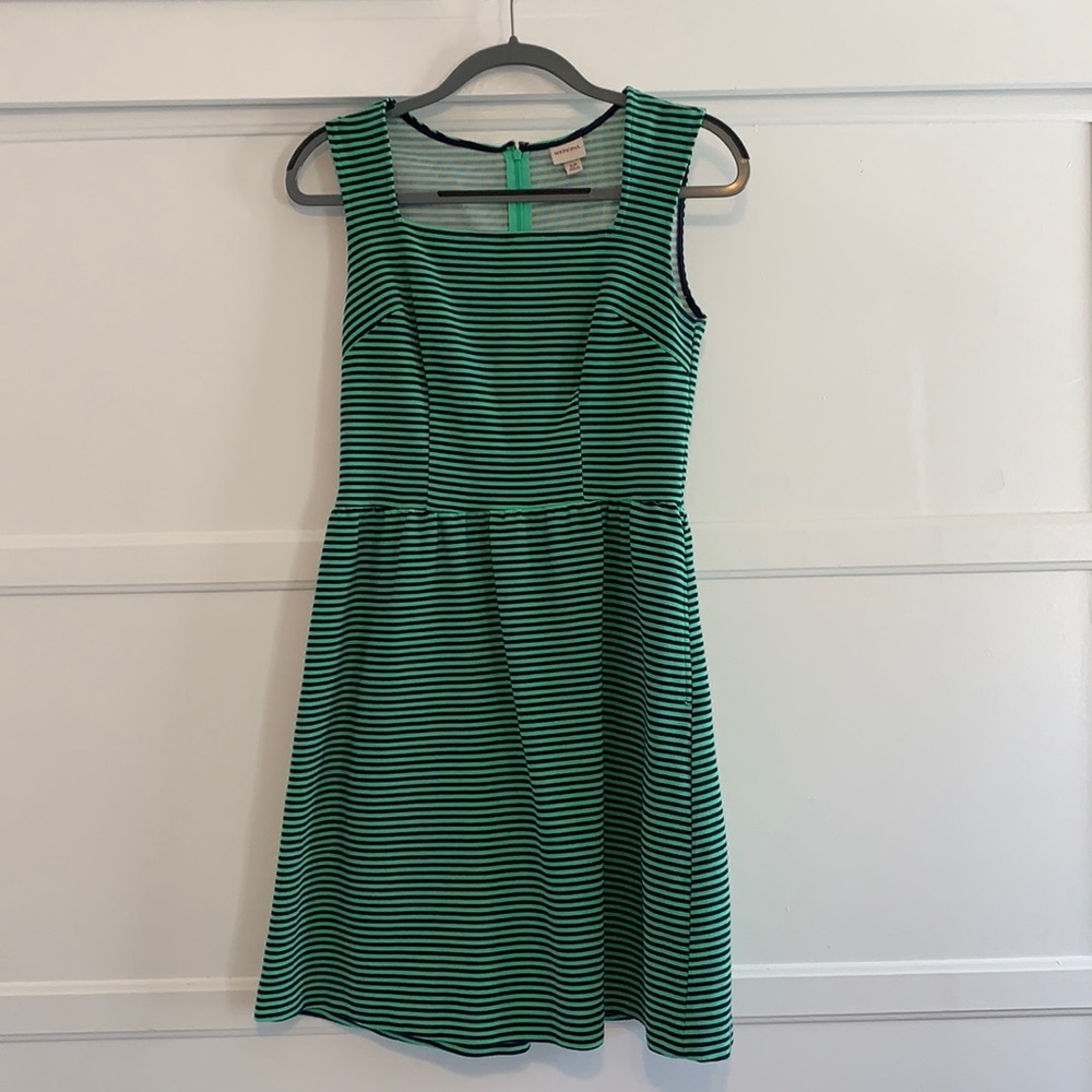 Green and Navy striped dress